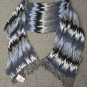 New Chelsey Chevron Rectangle Scarf Fringe Trim Wrap Shawl